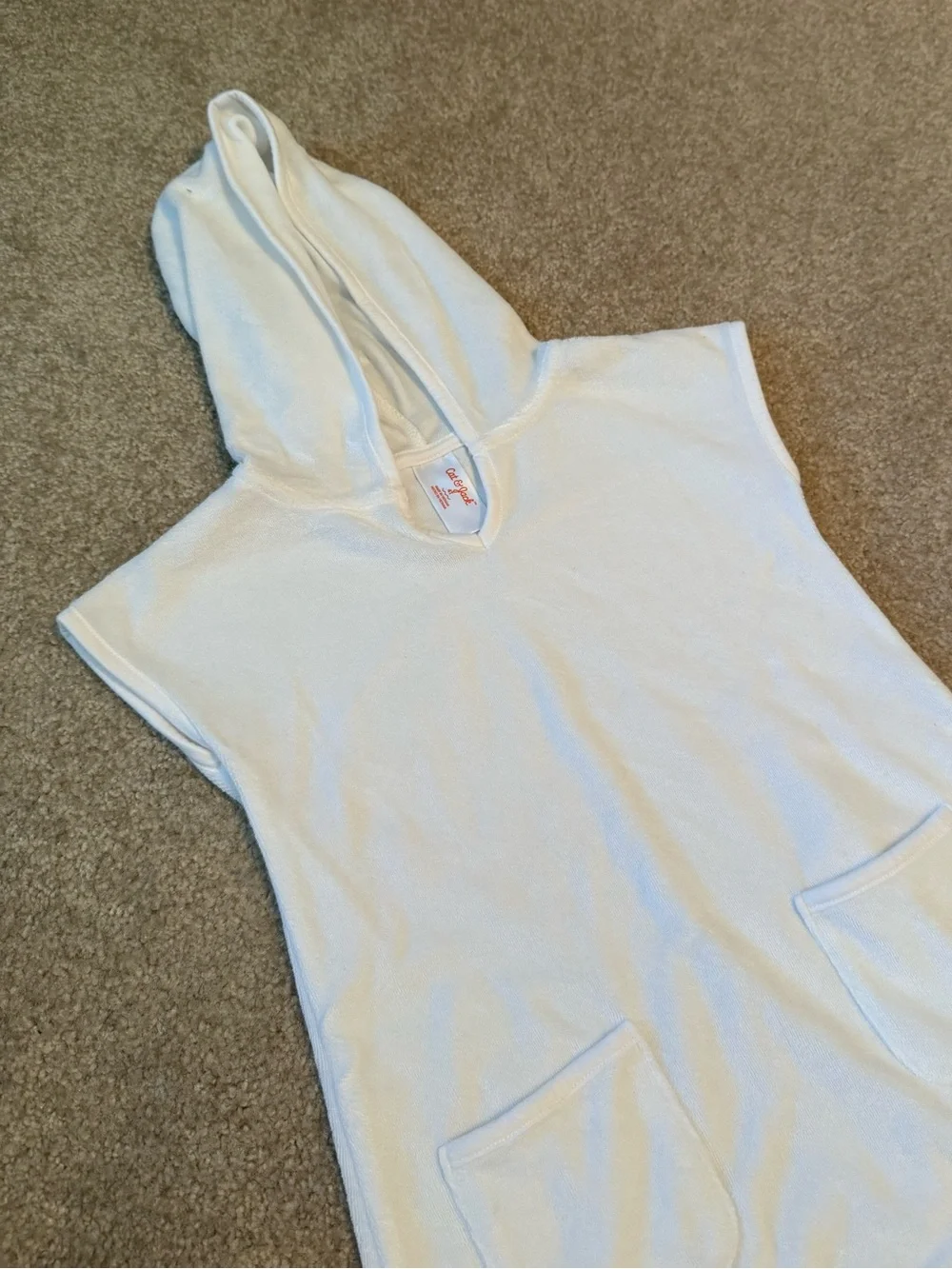 Toddler Girl’s Cat & Jack White Terry Cloth Hooded Swim Coverup size 4T